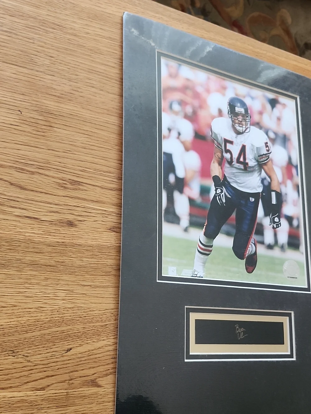 Framed Chicago Bears Brian Urlacher #54 Football Photo Plaque - Black